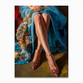 Woman In Blue Canvas Print