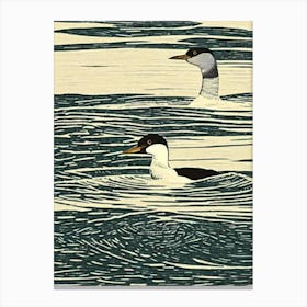 Loon 2 Linocut Bird Canvas Print