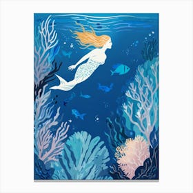 mermaid at the bottom of the ocean Canvas Print