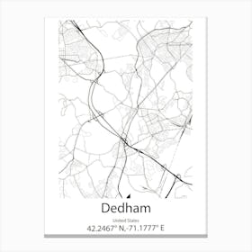 Dedham,United States Minimalist Map Canvas Print