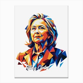 Hillary Clinton Portrait WPAP Pop Art Canvas Print