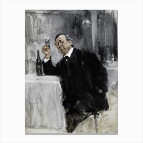 Moody Bar Drinker Canvas Print