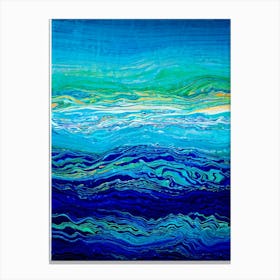 Abstract Representation Of A Tropical Ocean Wave Bright Colors Evoking The Essence Of Caribbean Bea (2) Canvas Print