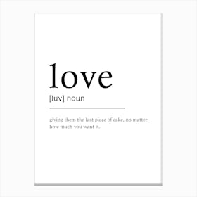 Love Definition Poster - Dictionary Canvas Print