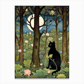 William Morris Cat In The Forest 7 Canvas Print