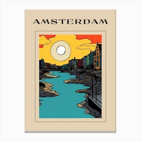 Minimal Design Style Of Amsterdam, Netherlands 4 Poster Canvas Print