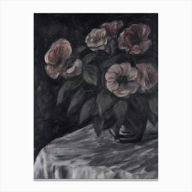 Dark Gothic Flowers In A Vase Canvas Print