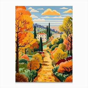 Giardino Di Boboli, Italy In Autumn Fall Illustration 2 Canvas Print