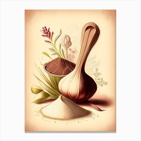 Onion Powder Spices And Herbs Retro Drawing 2 Canvas Print