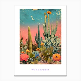 Wanderlust Cactus Poster 2 Canvas Print