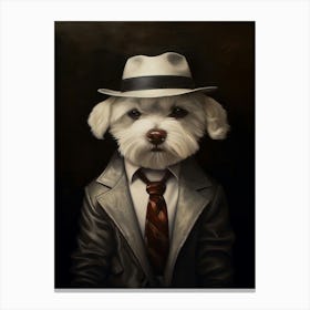 Gangster Dog Maltese 2 Canvas Print