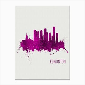 Edmonton Canada City Purple Canvas Print