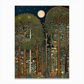 William Morris Night In The Woods 3 Canvas Print