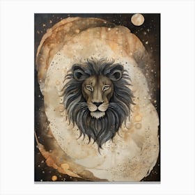 Astral Card Zodiac Leo Old Paper Painting (14) Canvas Print