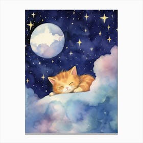 Baby Kitten 10 Sleeping In The Clouds Canvas Print