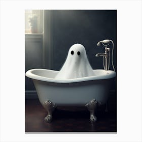 Ghost In Bathroom Canvas Print