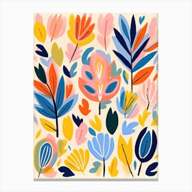 Radiant Petal Serenade; Chromatic Blooms, Floral Canvas Print