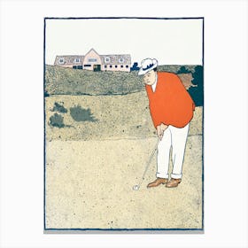 Man Playing Golf, Edward Penfield Canvas Print