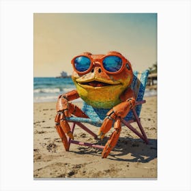 Frog On The Beach Canvas Print