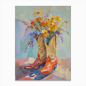 Cowboy Boots And Wildflowers Jacobs Ladder Canvas Print