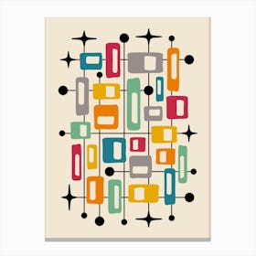 Mid Century Modern Atomic Abstract Canvas Print