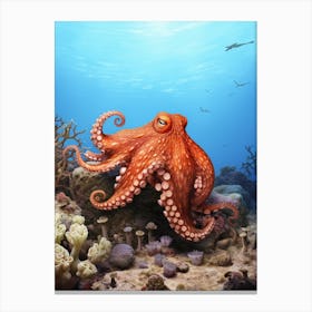 Common Octopus Illustration 7 Canvas Print