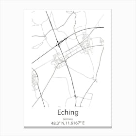 Eching,Germany Minimalist Map Canvas Print