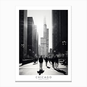 Poster Of Chicago, Black And White Analogue Photograph 2 Canvas Print