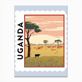 Uganda Travel Stamp Poster Canvas Print