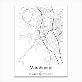 Morohongo,Japan Minimalist Map Canvas Print