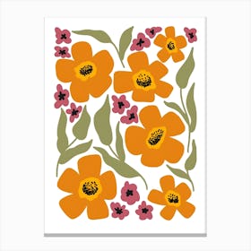 Orange Flowers 1 Canvas Print