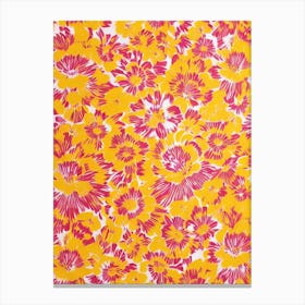 Calendula Floral Print Warm Tones 2 Flower Canvas Print