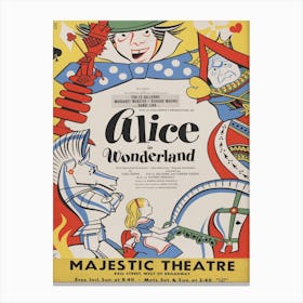 Alice In Wonderland Theatre Poster 1942 Canvas Print