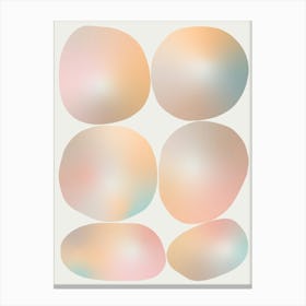 Minimal Glowing Pebbles Rainbow Pastel Gradients Canvas Print