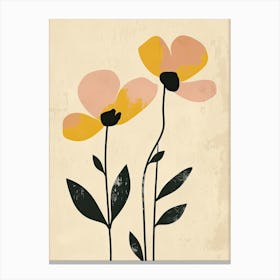 Jeddah Flower Market Boho Minimalist Style Canvas Print