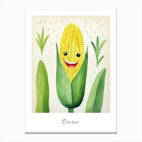 Friendly Kids Corn Poster Canvas Print