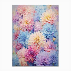 Pastel Dahlia Pedals Painting Canvas Print