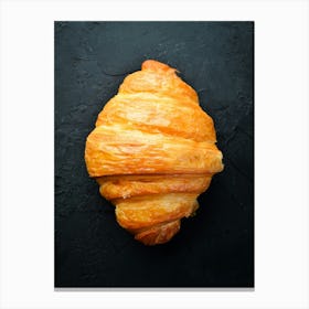 Croissant — Food kitchen poster/blackboard, photo art Canvas Print