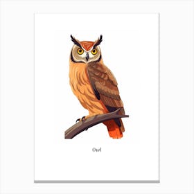 Owl Kids Animal Poster Canvas Print