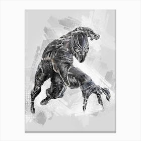 Black Panther Drawing Canvas Print