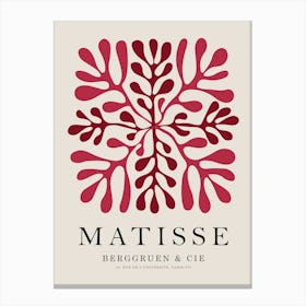 Matisse Burgundy Red Floral Art Canvas Print