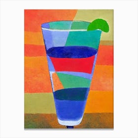Blue Lagoon Paul Klee Inspired Abstract Cocktail Poster Canvas Print