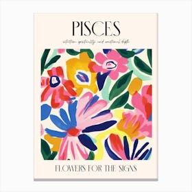 Flowers For The Signs Pisces Zodiac Sign Canvas Print
