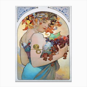 Fruit, Alphonse Mucha Canvas Print