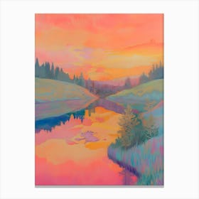 Sunset At The Lake Canvas Print