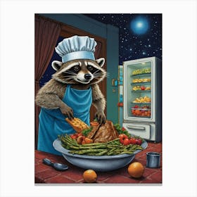 Raccoon Chef Canvas Print