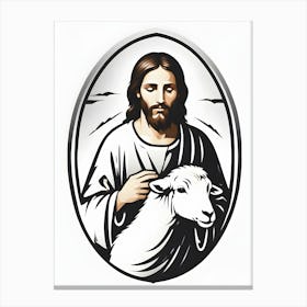 Jesus Holding A Sheep Canvas Print