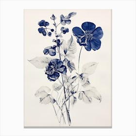 Blue Botanical Veronica Flower 3 Canvas Print