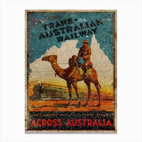 Vintage Travel Poster ― Accros Australia Canvas Print