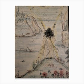 Girl In The Moonlight Canvas Print